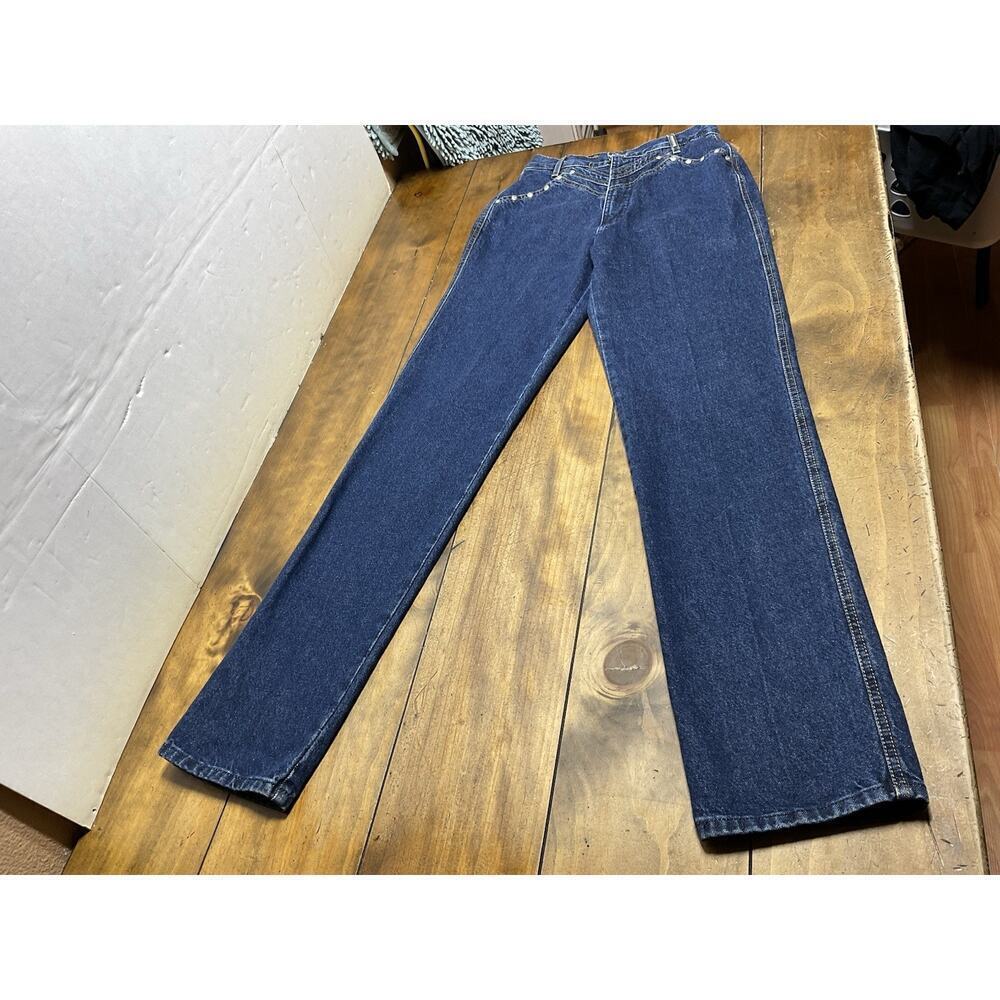 Vintage Rockies Blue Jeans Womens 7/8 High Waist Barebacks Studded Western 90s